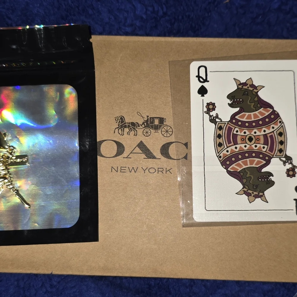 Coach Rexy Dinosaur Charm And Rexy Queen Of Spades Face Card - Picture 3 of 7